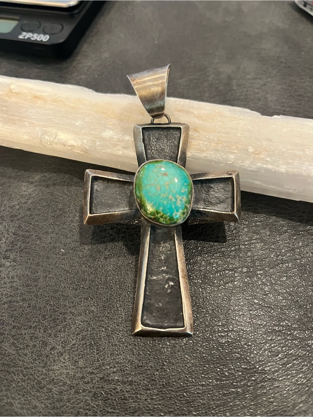 Chimney Butte Sterling Silver and Turquoise Cross Pendant